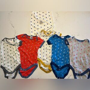 Set of 5 Mini Boden onesies, size 6-12 months